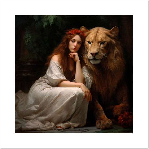 Lady and the Lion Wall Art by artmysterious